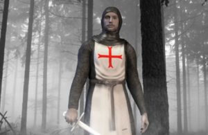A knight in a forest